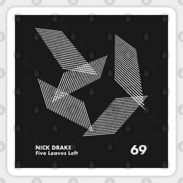 Nick Drake / Five Leaves Left / Minimalist Artwork Design Sticker by saudade